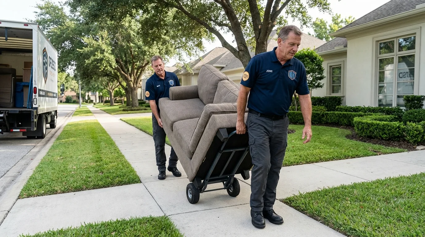 Local residential moving crew loading furniture in Carolina, PR
